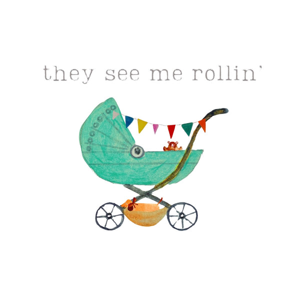 Kaart Baby Rollin’ Groen