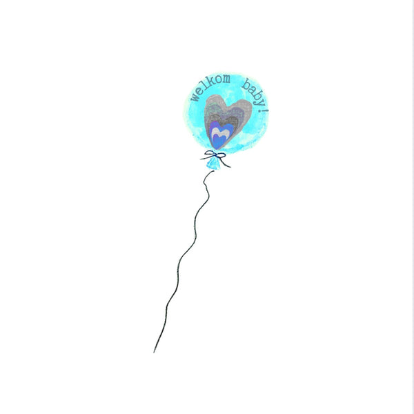 Kaart Blauwe Baby Ballon