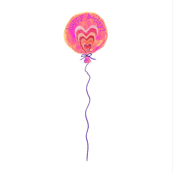 Kaart Happy Birthday Ballon Roze