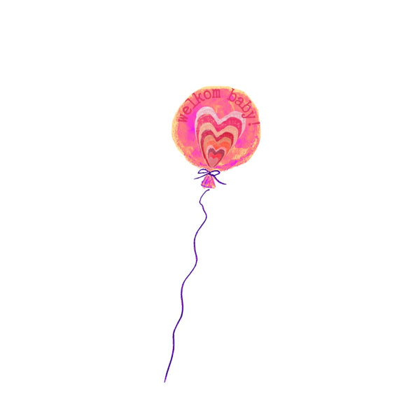 Kaart Roze Baby Ballon