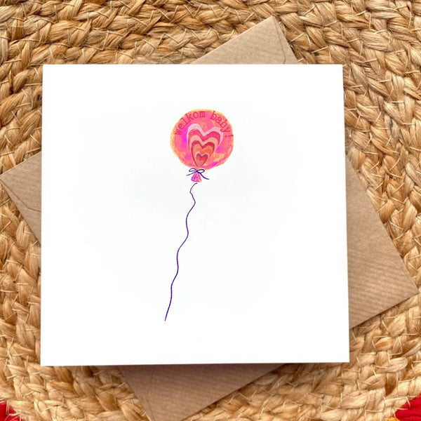 Kaart Roze Baby Ballon