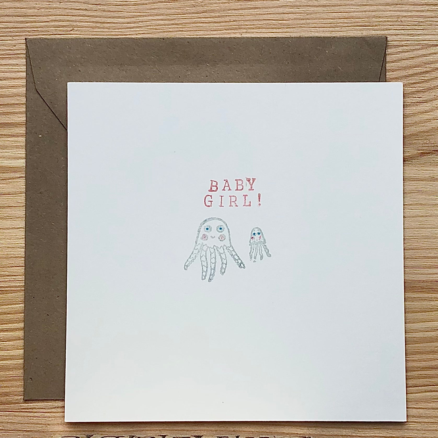 Kaart Baby Girl Octopus